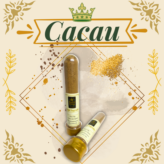 Rapé de Cacau artesanal em embalagem de 30g, feito com cinzas da árvore do cacau

